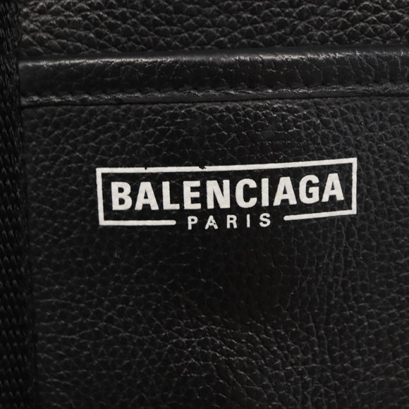 BALENCIAGA Hand Bag Leather 2way Black Silver Auth BA7090