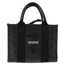 BALENCIAGA Hand Bag Leather 2way Black Silver Auth BA7090-13