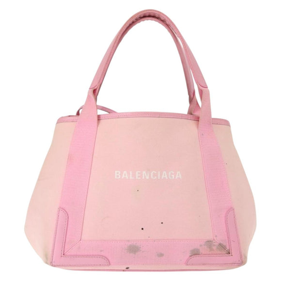 BALENCIAGA Cabas S Hand Bag Canvas Pink Auth BA7091