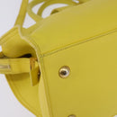 SAINT LAURENT Petit Kabas Hand Bag Leather 2way Yellow Gold Auth BA7092-15