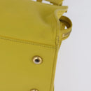 SAINT LAURENT Petit Kabas Hand Bag Leather 2way Yellow Gold Auth BA7092-17