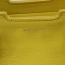 SAINT LAURENT Petit Kabas Hand Bag Leather 2way Yellow Gold Auth BA7092-18