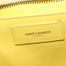 SAINT LAURENT Petit Kabas Hand Bag Leather 2way Yellow Gold Auth BA7092-20