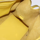 SAINT LAURENT Petit Kabas Hand Bag Leather 2way Yellow Gold Auth BA7092-21