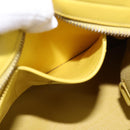 SAINT LAURENT Petit Kabas Hand Bag Leather 2way Yellow Gold Auth BA7092-22