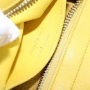 SAINT LAURENT Petit Kabas Hand Bag Leather 2way Yellow Gold Auth BA7092-12