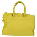 SAINT LAURENT Petit Kabas Hand Bag Leather 2way Yellow Gold Auth BA7092-2