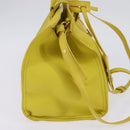 SAINT LAURENT Petit Kabas Hand Bag Leather 2way Yellow Gold Auth BA7092-4