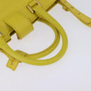 SAINT LAURENT Petit Kabas Hand Bag Leather 2way Yellow Gold Auth BA7092-7