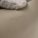 SAINT LAURENT Tote Bag Leather White Gold Auth BA7093-10