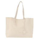 SAINT LAURENT Tote Bag Leather White Gold Auth BA7093-13