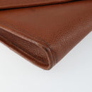 SAINT LAURENT Shoulder Bag Leather Brown Gold Auth BA7094-9