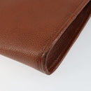 SAINT LAURENT Shoulder Bag Leather Brown Gold Auth BA7094-15