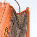 SAINT LAURENT Shoulder Bag Leather Brown Gold Auth BA7094-18