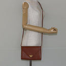 SAINT LAURENT Shoulder Bag Leather Brown Gold Auth BA7094-22