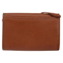 SAINT LAURENT Shoulder Bag Leather Brown Gold Auth BA7094-2