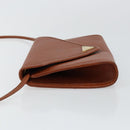 SAINT LAURENT Shoulder Bag Leather Brown Gold Auth BA7094-4