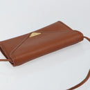 SAINT LAURENT Shoulder Bag Leather Brown Gold Auth BA7094-6