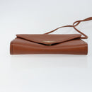 SAINT LAURENT Shoulder Bag Leather Brown Gold Auth BA7094-5