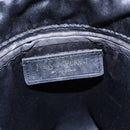 SAINT LAURENT Kahala Tote Bag Canvas Black Silver 123435 Auth BA7095-17