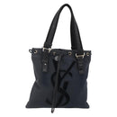 SAINT LAURENT Kahala Tote Bag Canvas Black Silver 123435 Auth BA7095-1