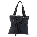 SAINT LAURENT Kahala Tote Bag Canvas Black Silver 123435 Auth BA7095-13