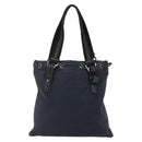 SAINT LAURENT Kahala Tote Bag Canvas Black Silver 123435 Auth BA7095-2