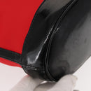 SAINT LAURENT Tote Bag Enamel nylon Red Silver Auth BA7096-9