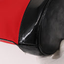 SAINT LAURENT Tote Bag Enamel nylon Red Silver Auth BA7096-15