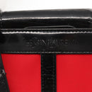 SAINT LAURENT Tote Bag Enamel nylon Red Silver Auth BA7096-17