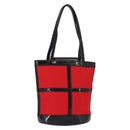 SAINT LAURENT Tote Bag Enamel nylon Red Silver Auth BA7096-1