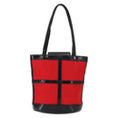 SAINT LAURENT Tote Bag Enamel nylon Red Silver Auth BA7096-13