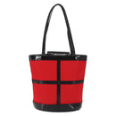 SAINT LAURENT Tote Bag Enamel nylon Red Silver Auth BA7096-2