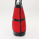SAINT LAURENT Tote Bag Enamel nylon Red Silver Auth BA7096-4