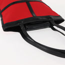 SAINT LAURENT Tote Bag Enamel nylon Red Silver Auth BA7096-6