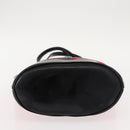 SAINT LAURENT Tote Bag Enamel nylon Red Silver Auth BA7096-5