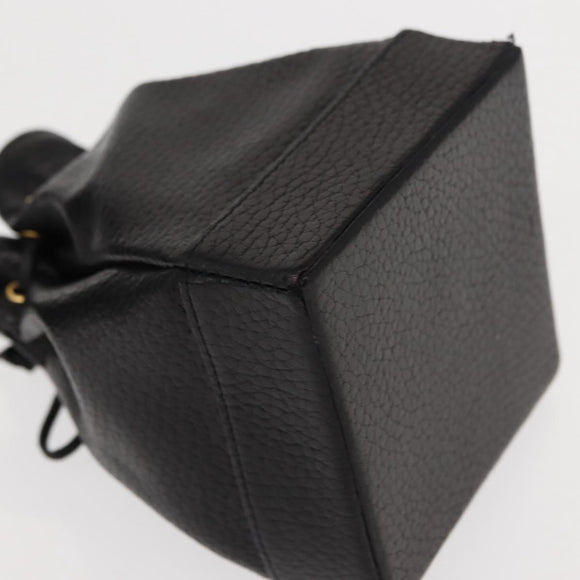 Gianni Versace Pouch Leather Black Gold Auth BA7106