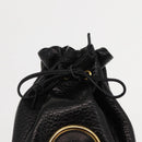 Gianni Versace Pouch Leather Black Gold Auth BA7106-9