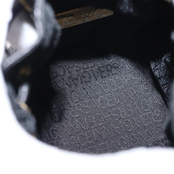 Gianni Versace Pouch Leather Black Gold Auth BA7106