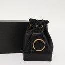 Gianni Versace Pouch Leather Black Gold Auth BA7106-12