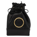 Gianni Versace Pouch Leather Black Gold Auth BA7106-13