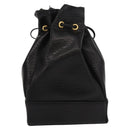 Gianni Versace Pouch Leather Black Gold Auth BA7106-2