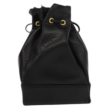 Gianni Versace Pouch Leather Black Gold Auth BA7106 - 0