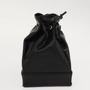 Gianni Versace Pouch Leather Black Gold Auth BA7106-4