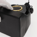 Gianni Versace Pouch Leather Black Gold Auth BA7106-14