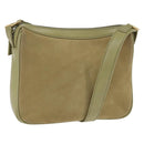 GUCCI Shoulder Bag Suede Leather Green Gold Auth BA7108-1