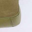 GUCCI Shoulder Bag Suede Leather Green Gold Auth BA7108-14