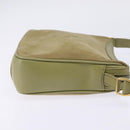 GUCCI Shoulder Bag Suede Leather Green Gold Auth BA7108-4