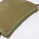 GUCCI Shoulder Bag Suede Leather Green Gold Auth BA7108-6