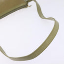 GUCCI Shoulder Bag Suede Leather Green Gold Auth BA7108-7